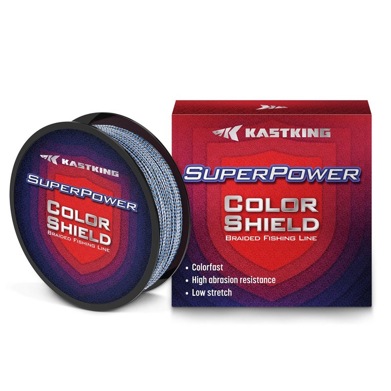 KastKing Superpower ColorShield Braided Fishing Line, Blue Smoke, 50LB, 500Yards, X4