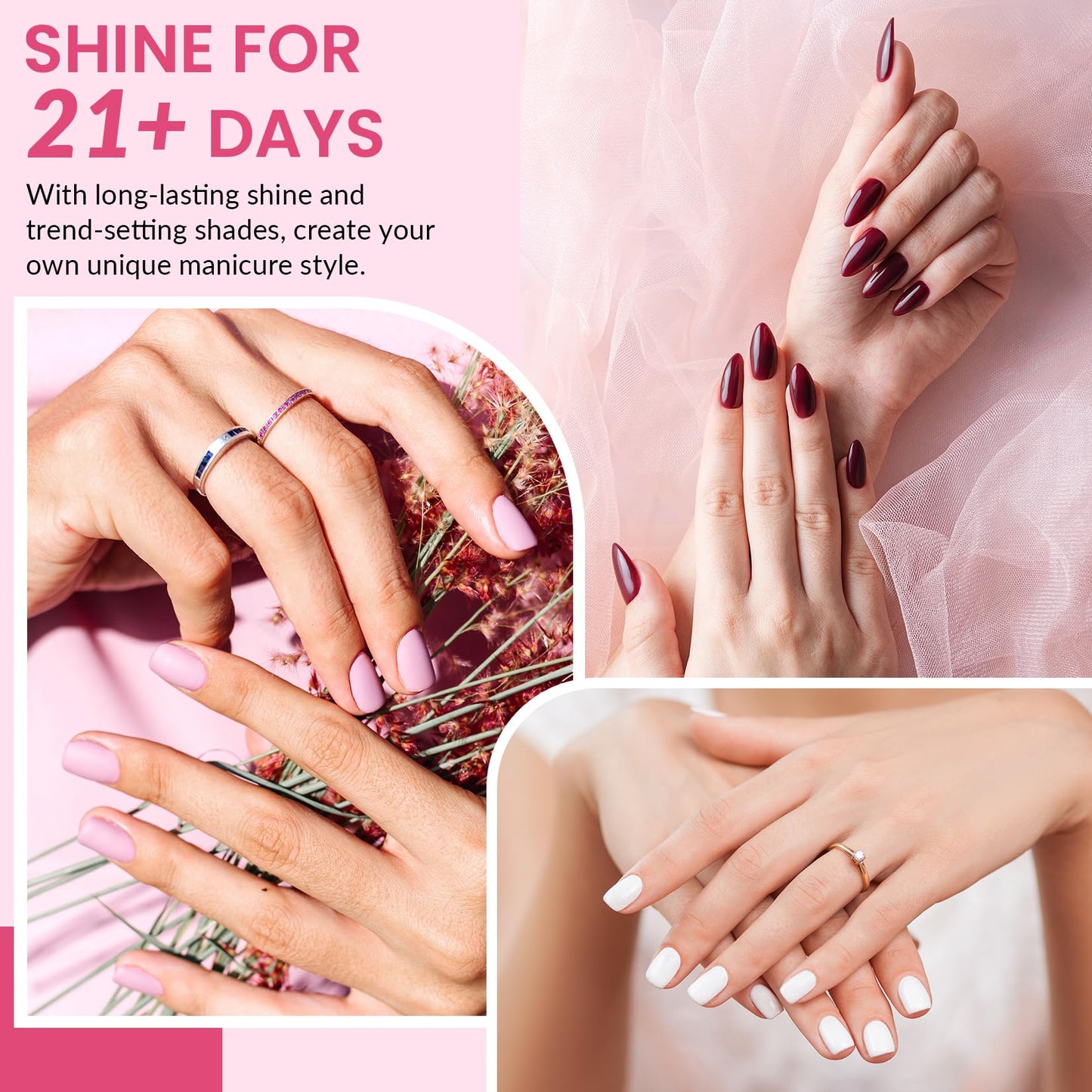 VANREESA 42 Pcs Gel Nail Polish Kit with U V Light 24 Popular Colors Gel Polish Nail Kit Green Blue Purple Pink Orange Complete Nail Kit with Manicure Tools Gifts for Women Girls