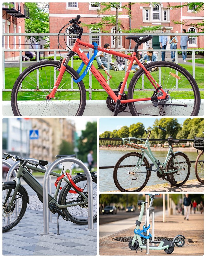 Sportneer Bike Lock: 5 Digit Combination High Security Anti Theft Bike Chain Lock - 3.2/3.6/4ft Heavy Duty Resettable Keyless Bicycle Lock for Bike, Motorcycle, Scooter, Door & Gate - 6mm Thick