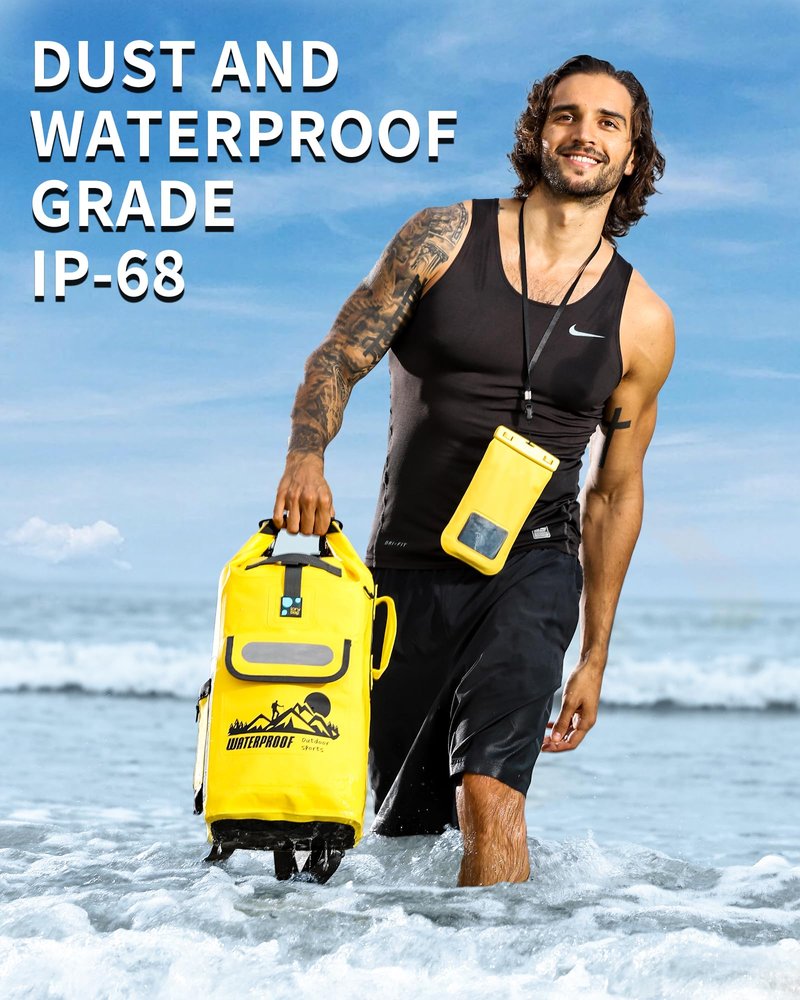 IDRYBAG 30L Waterproof Floating Backpack, Dry Bag for Men, Water Resistant Kayak, Hiking, Camping