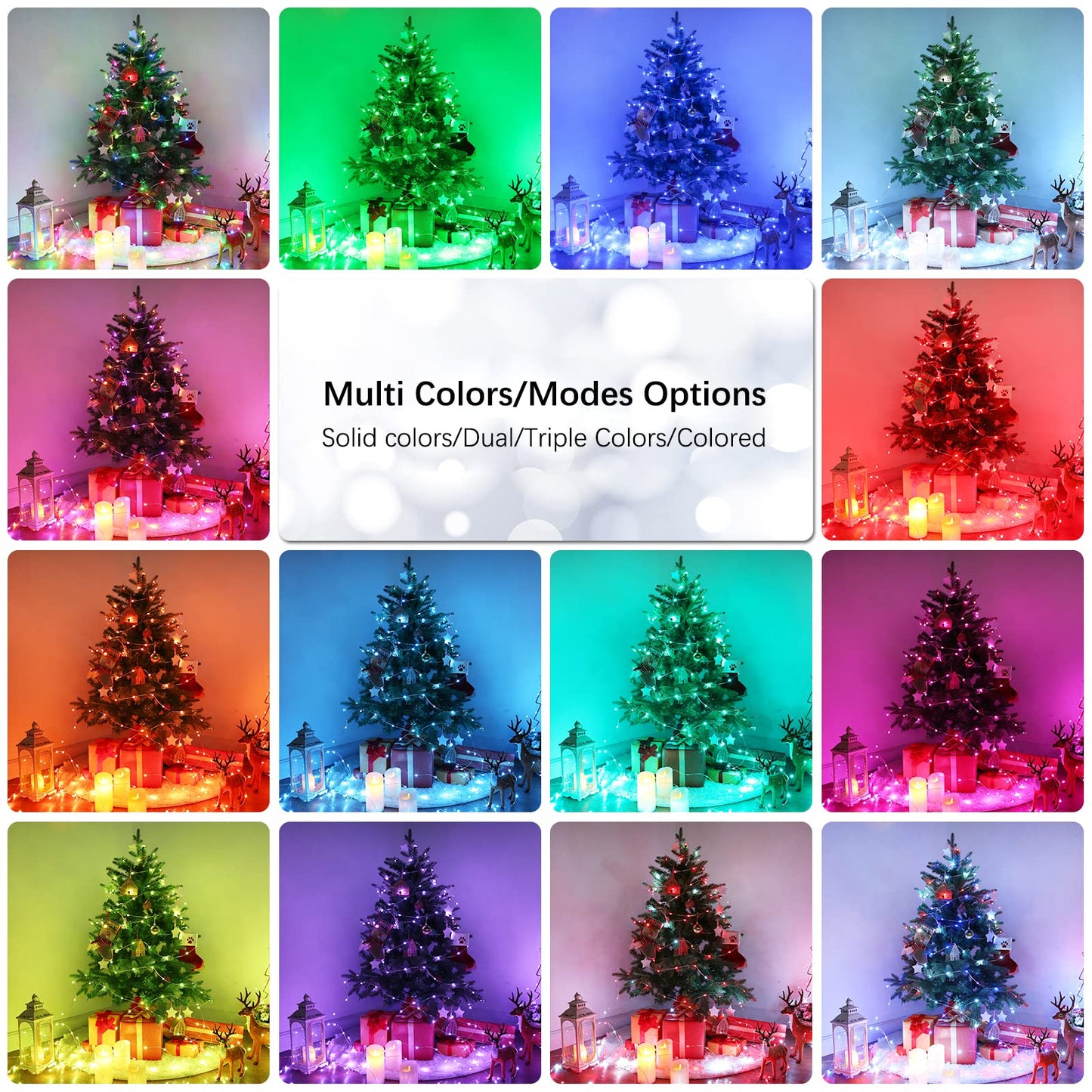 BrizLabs Christmas Fairy String Lights, 33ft 100 LED Color Changing Christmas Fairy Lights with Remote Timer, USB Purple Orange Halloween Light RGB Twinkle Light for Xmas Halloween Home Party Wedding