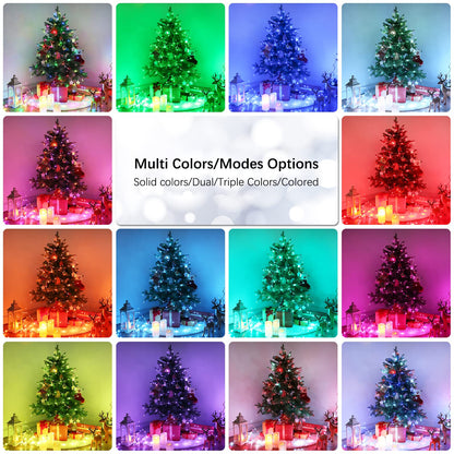 BrizLabs Christmas Fairy String Lights, 33ft 100 LED Color Changing Christmas Fairy Lights with Remote Timer, USB Purple Orange Halloween Light RGB Twinkle Light for Xmas Halloween Home Party Wedding