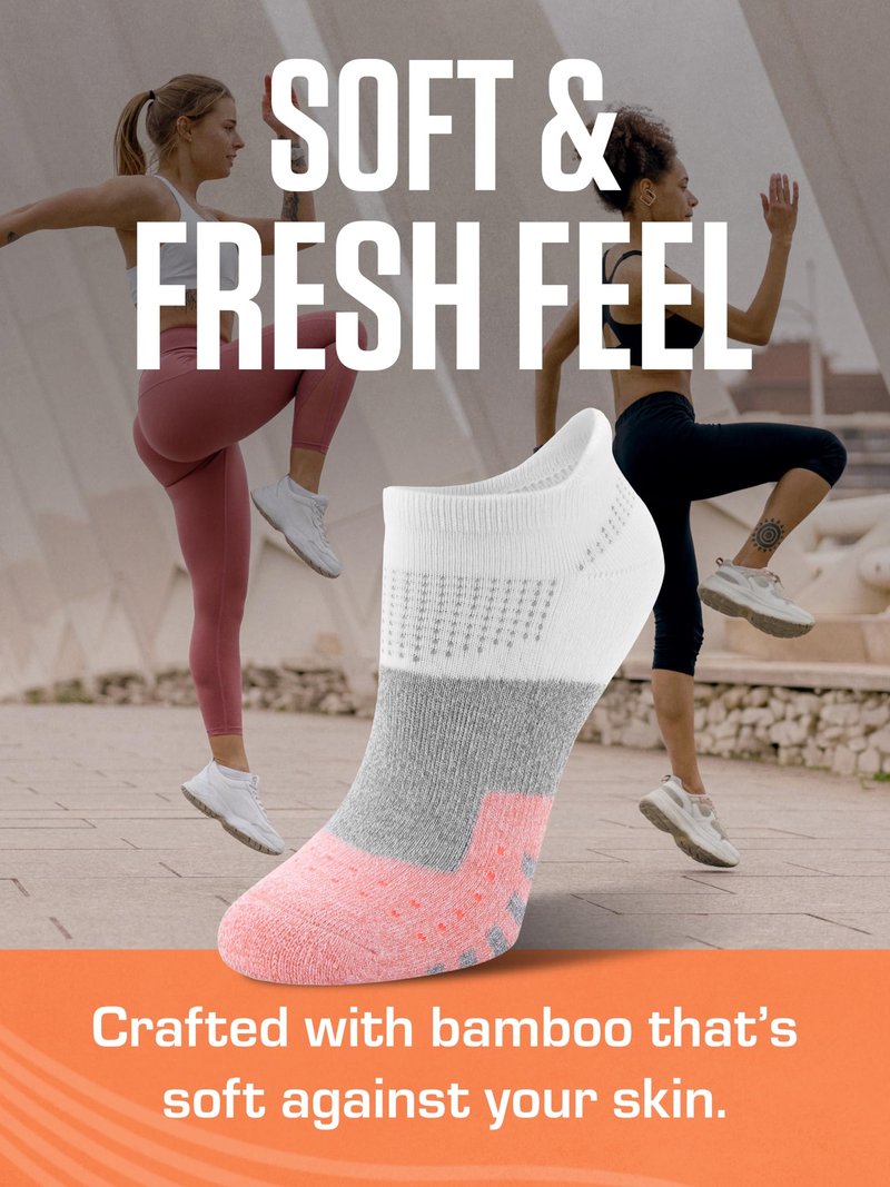 SOF SOLE Women's Performance No-Show Socks (Multi-pack) - Ultra-Soft Rayon - Arch Band Support, Cushioned Heel, Toe & Tab - Breathable, Keeps Feet Dry & Fresh - Flexible Fit for All-Day Wear