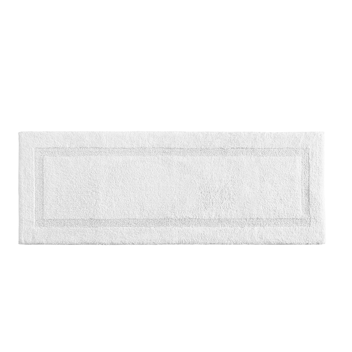 Nautica - Runner Rug, Soft & Absorbent Tufted Cotton Bath Rug with Skid-Resistant Backing, Oeko-Tex Certified (Peniston White, 60" x 22")