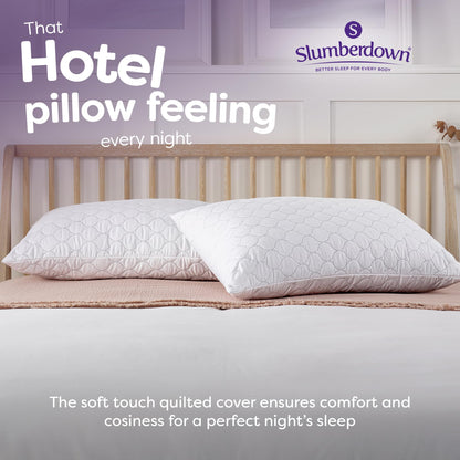 Slumberdown Pillows 2 Pack Hotel Quality – Firm, Plump Hypoallergenic Pillows for Back & Side Sleepers, Sleep Better. Feel Better