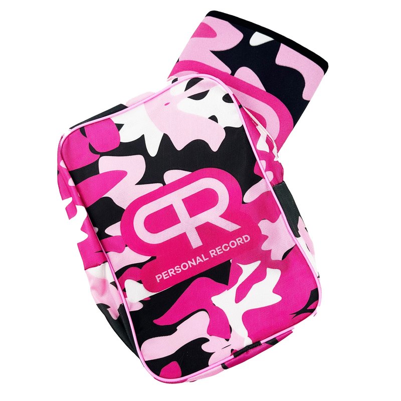 PR Personal Record Premium Elbow Sleeve for Weightlifting Powerlifting and Strength Training, Quality Neoprene Elbow Sleeves Support in Pairs by Larry Wheels - Pink Camouflage - Small