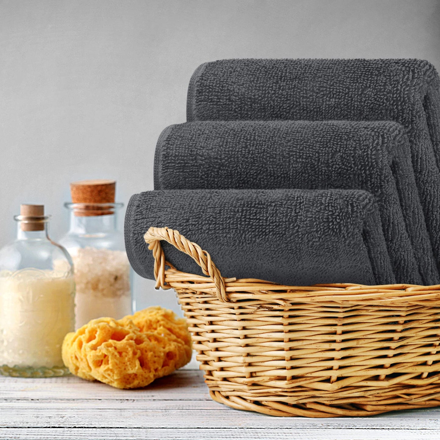 Utopia Towels - 12 Pack Luxury Flannel Face Cloth Set (30 x 30 CM) 100% Cotton Ring Spun, Highly Absorbent and Soft Feel Washcloths for Bathroom, Spa, Gym, and Face Towel (Grey)