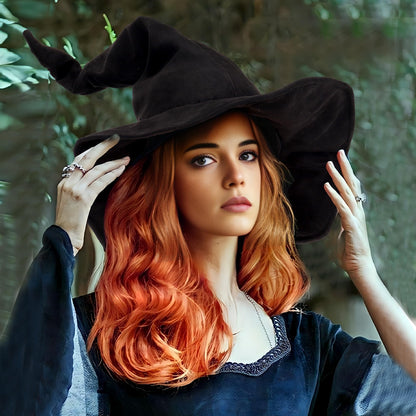 Ibeauti Witch Hat Women Adult Black Halloween Witch Costume Hat (Black)