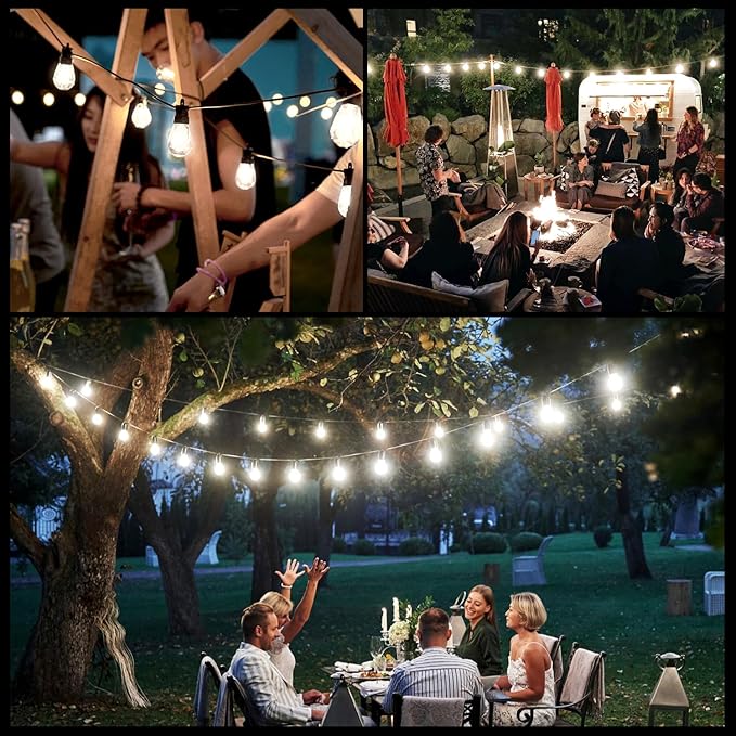 25-Pack LED S14 Bulbs 2W String Light Replacement Bulbs, Shatterproof Outdoor 20 Watt Equivalent 5000K Daylight S14 Light Bulbs for Patio Garden, Clear Plastic Cover E26 Base, Non-Dimmable