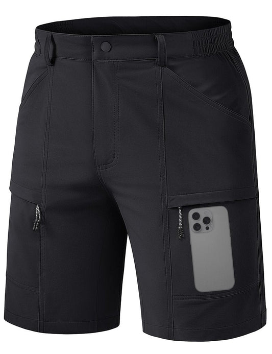 TACVASEN Men's Hiking Cargo Shorts Quick Dry Lightweight Shorts with Zipper Pockets for Casual Golf Travel Work Black 32