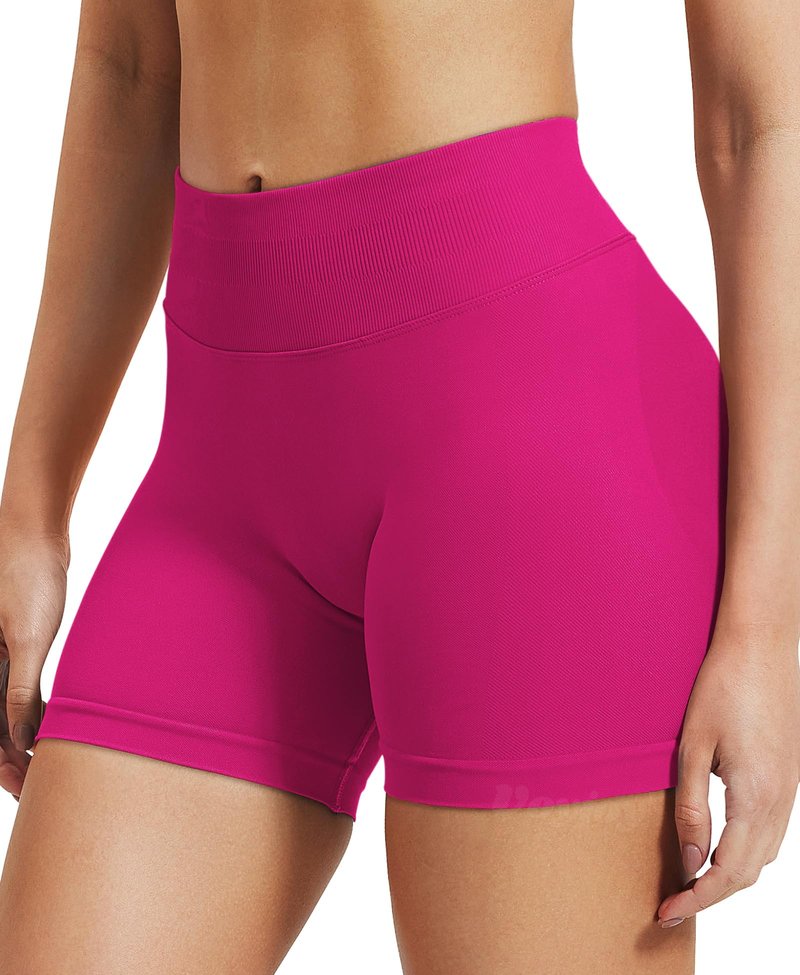VOYJOY Women Workout Impact Shorts 2.5"/ 3.6"/ 4.5"/ 6" Scrunch Butt Lifting Gym Seamless Booty Biker Shorts Rose Pink