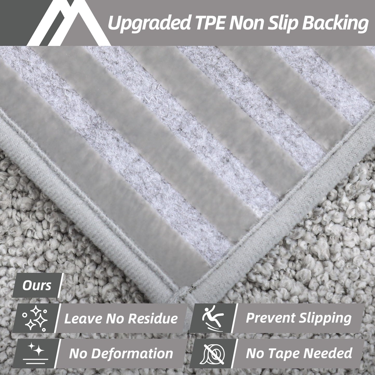 COSY HOMEER Edging Stair Treads Non-Slip Carpet Mat 28inX9in Indoor Stair Runners for Wooden Steps, Edging Stair Rugs for Kids and Dogs, 100% Polyester TPE Backing (15pc, Grey)