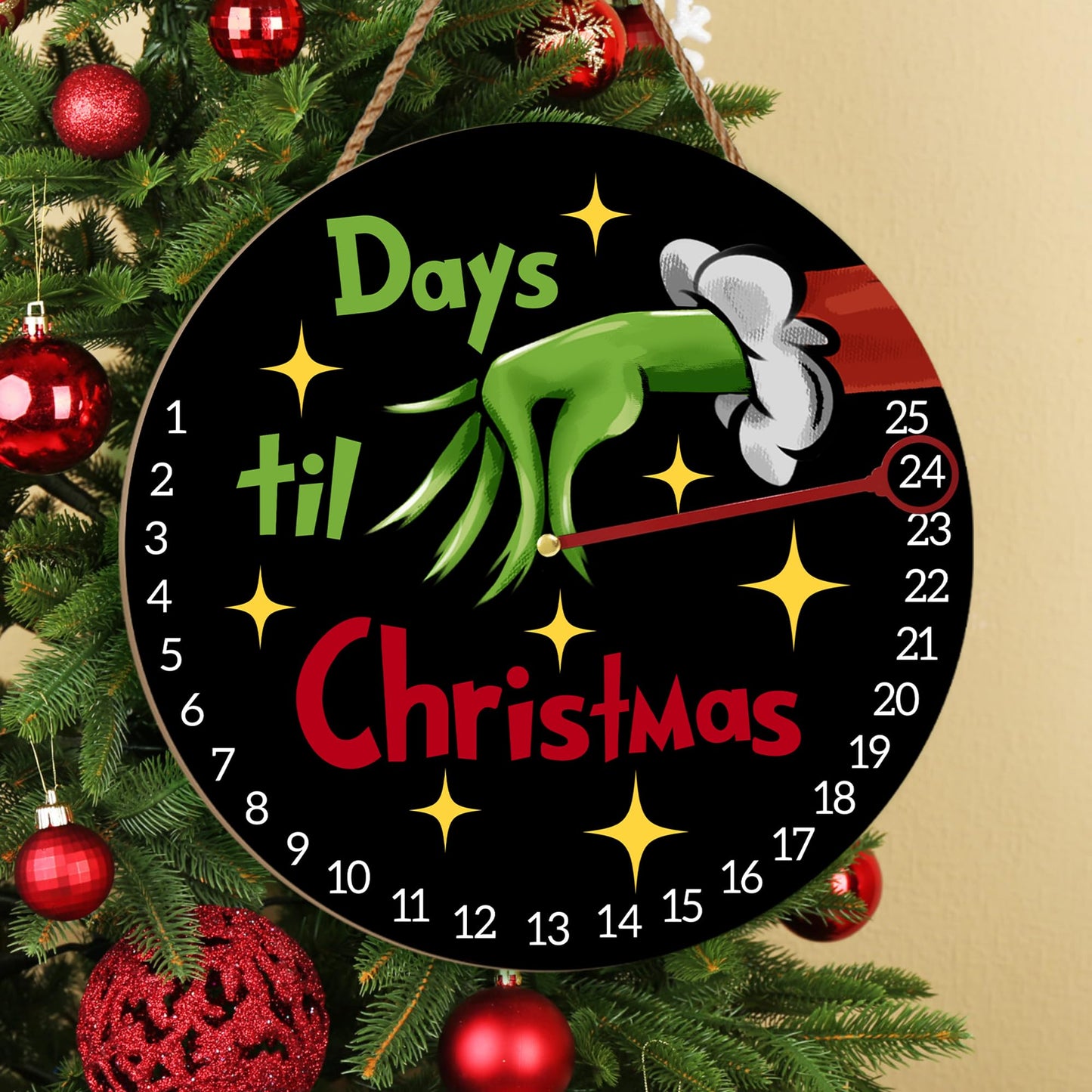 Christmas Decorations Welcome Sign Christmas Countdown Advent Calendar Wooden Decorative Reusable Countdown Calendar for Xmas Winter Home Wall Indoor Outdoor Decor 12 Inch