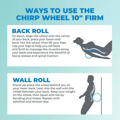 Chirp Wheel Foam Roller - Targeted Back & Neck Pain Relief, Muscle Massage, Trigger Point Therapy, High-Density Foam Tool for Physical Therapy, Stretching & Exercise, 500lbs Capacity, 10-Inch Mint