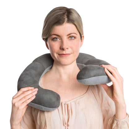 Travelon Deluxe Wrap-N-Rest Pillow, Dark Gray/Light Gray