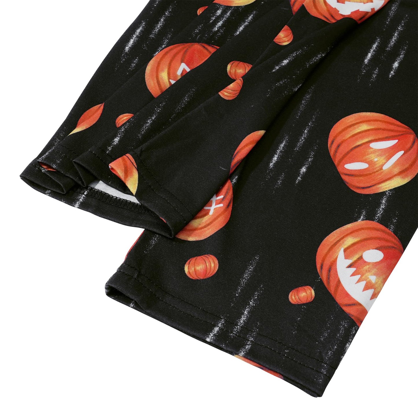 Halloween Pajamas for Women Set Orange Pajama Pumpkin Lounge Set White Pj Set Cotton Soft Sleepwear Tops with Capri Pants Black Pumpkin 3XL