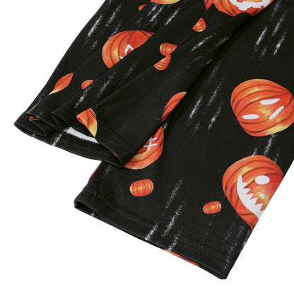 Halloween Pajamas for Women Set Orange Pajama Pumpkin Lounge Set White Pj Set Cotton Soft Sleepwear Tops with Capri Pants Black Pumpkin 3XL