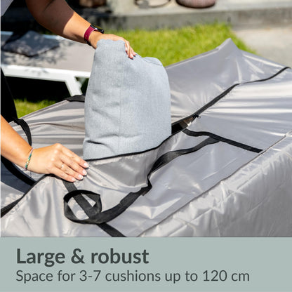 Chefarone Storage Bag for Garden Cushions Protective Cover for XXL Seat Cushions - Waterproof Cushion Bag - Garden Cushion Storage with UV Protection - 175x60x80 cm