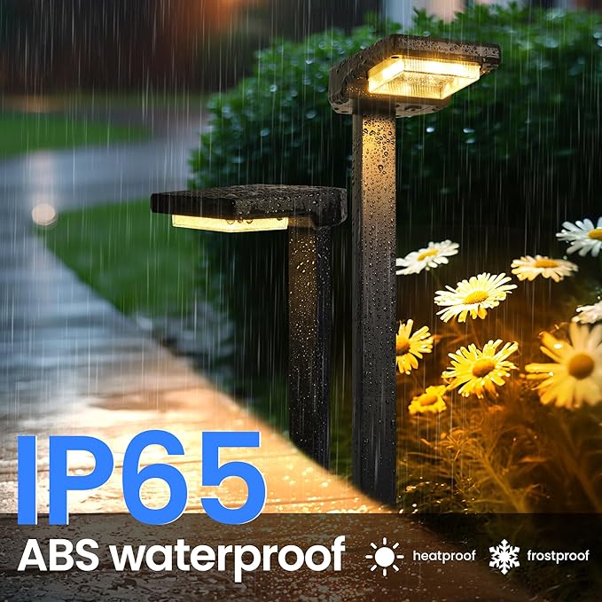 Solar Lights Outdoor, 6Pack Smart Pathway Lights with Color Changing &Sync, 9Modes (Warm/Cool White,RGB) for Driveway,Walkway,Garden,Yard,Fence,Patio,Lawn,Step Waterproof