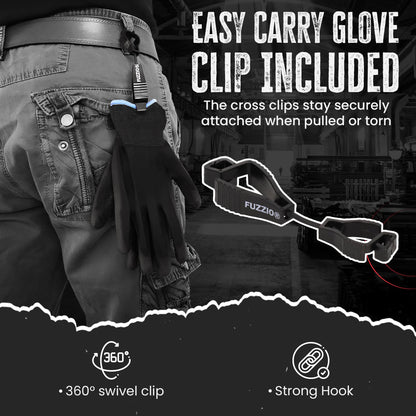 24 pairs PU coated work gloves Gardening Mechanic and FUZZIO clip glove holder (L - 9, Black)