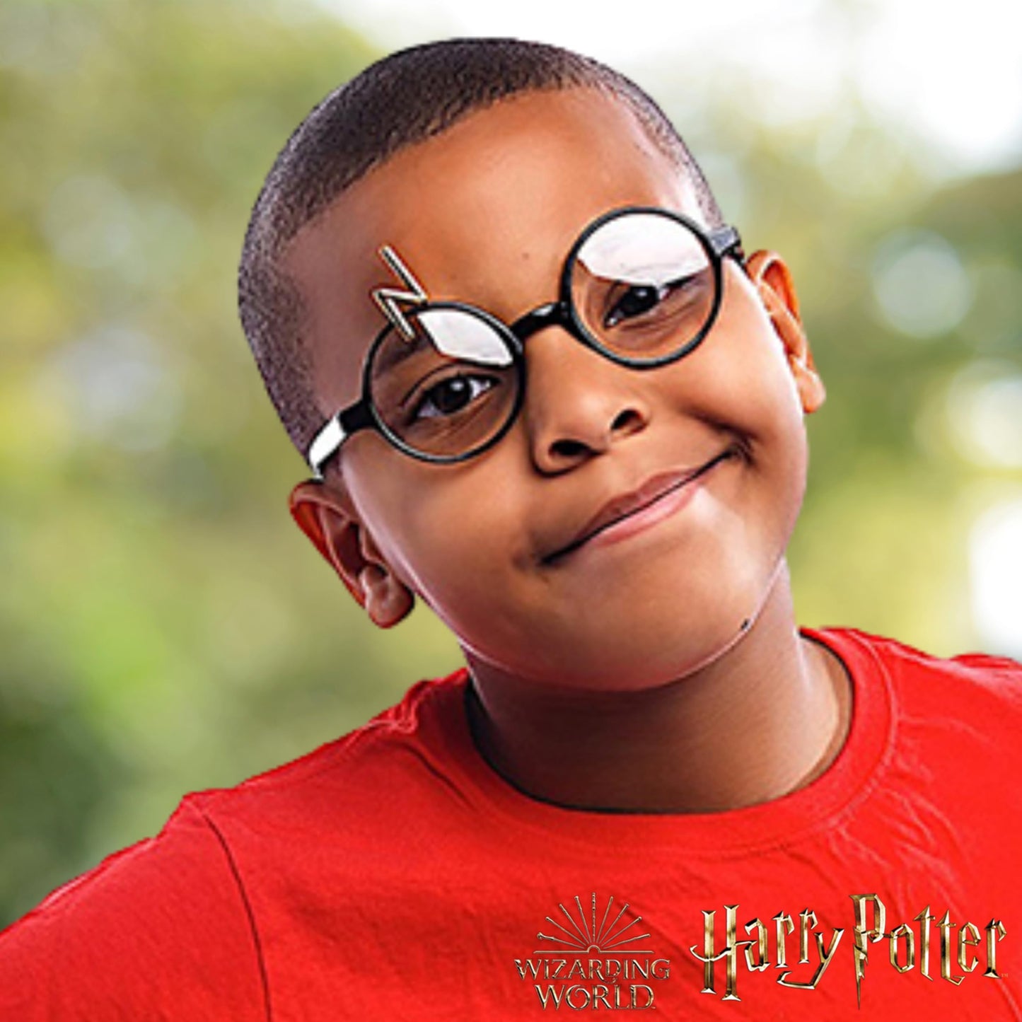 Sun-Staches Official Harry Potter Glasses for Kids | Wizarding World Costume Accessory | Black Frames with Magical Lightning Bolt Scar | One Size Fits Most Kids