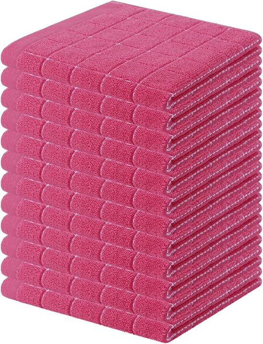 Homaxy 100% Cotton Terry Kitchen Dish Cloths, Ultra Soft and Absorbent Dish