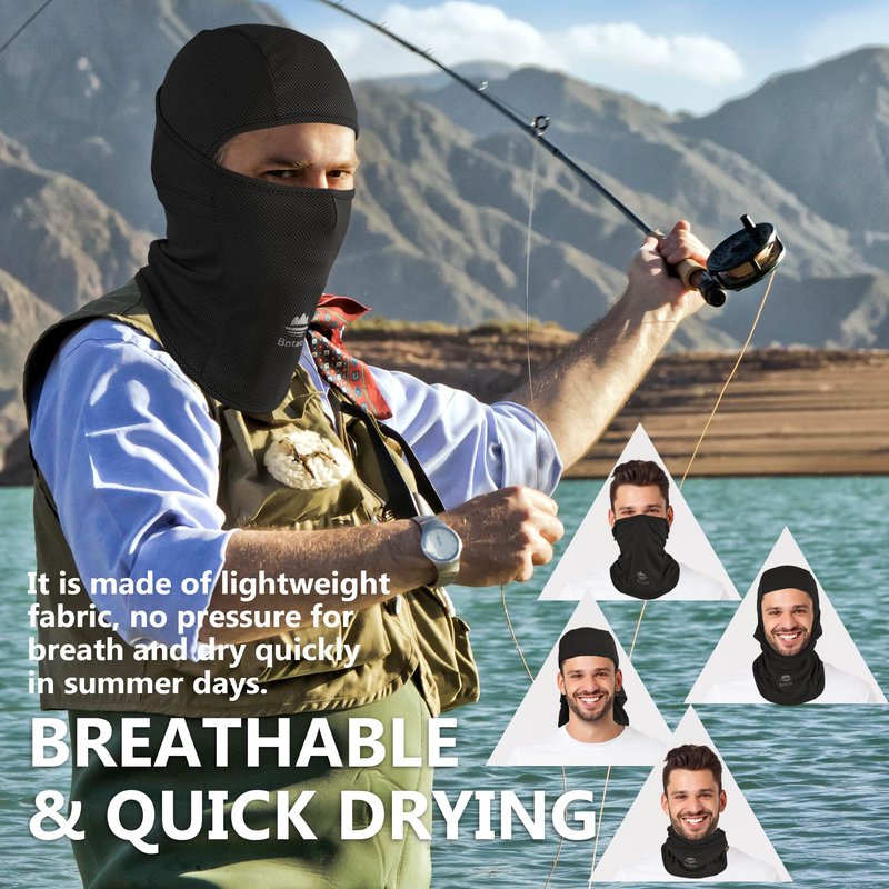 Botack Skull Balaclava Face Mask Sun UV Protection Breathable Full Head Mask for Men Women Skiing Cycling