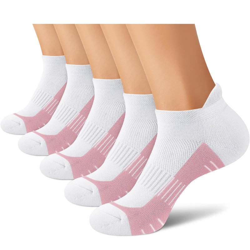 cuangya Womens Athletic Ankle Socks - Low Cut Running Cushioned Socks for Hiking and Workout - 5 Pair