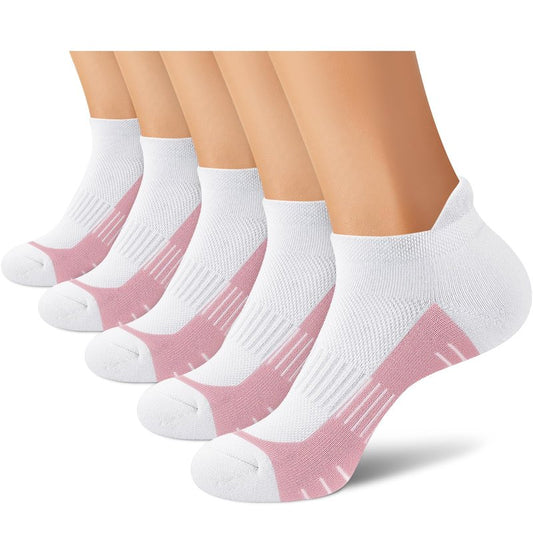 cuangya Womens Athletic Ankle Socks - Low Cut Running Cushioned Socks for Hiking and Workout - 5 Pair