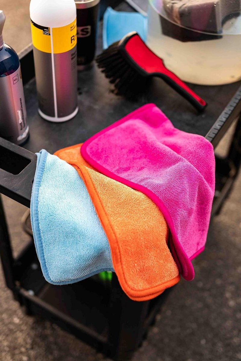 Premium FTW Microfiber Cleaning Towels - Streak-Free & Scratchless | 16" x 16", Orange, 3-Pack