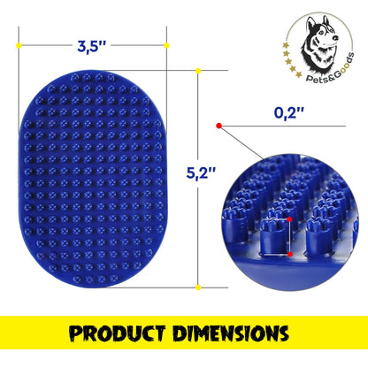 Dog and Cat Grooming Brush - Rubber Brush for Bathing, Washing, Deshedding Short or Long Pet Hair