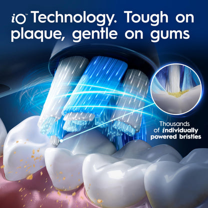 Oral-B iO3 Electric Toothbrushes Adults, 5 Toothbrush Heads, 3 Modes With Teeth Whitening, 2 Pin UK Plug, Black