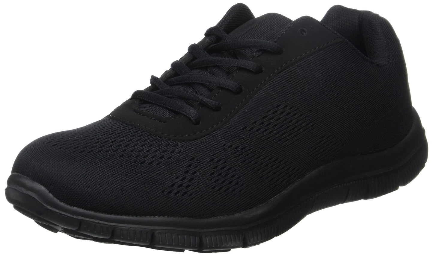 Get Fit Mens Mesh Running Trainers Athletic Walking Gym Shoes Sport Run - Black - 10