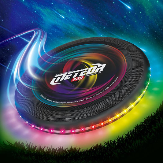 Light up Flying Disc-16 Millions Colors, 48 LEDs & 13 Light Modes, LED Flying Disc for Adults, Kids & Teens, Glow in the Dark Flying Ring, Party Toy Christmas Birthday Gift, Age 6+ (black, 9in)