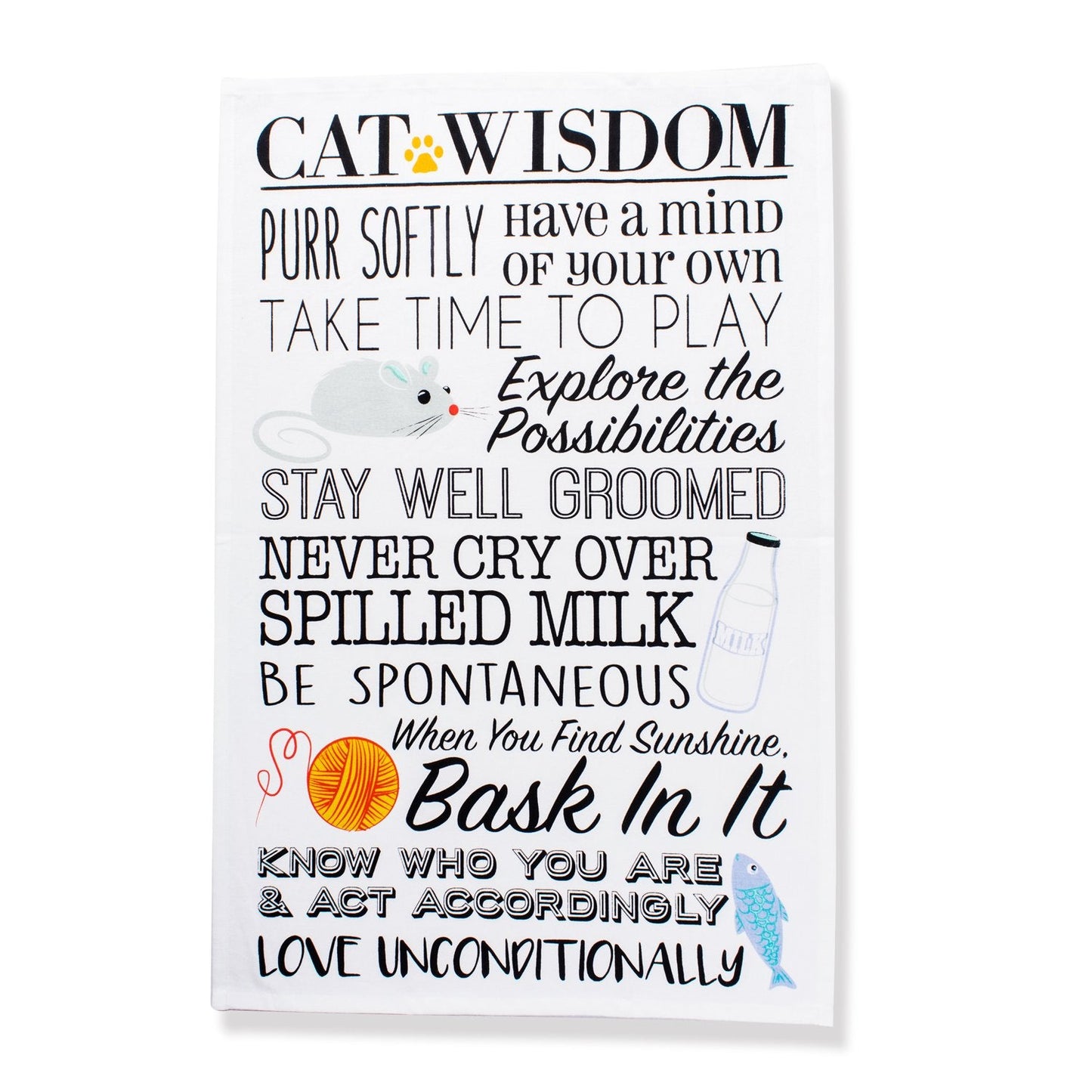 DII Everyday Pets Kitchen Collection Absorbent Dishtowel Set, 18x28, Cat Print, 3 Count