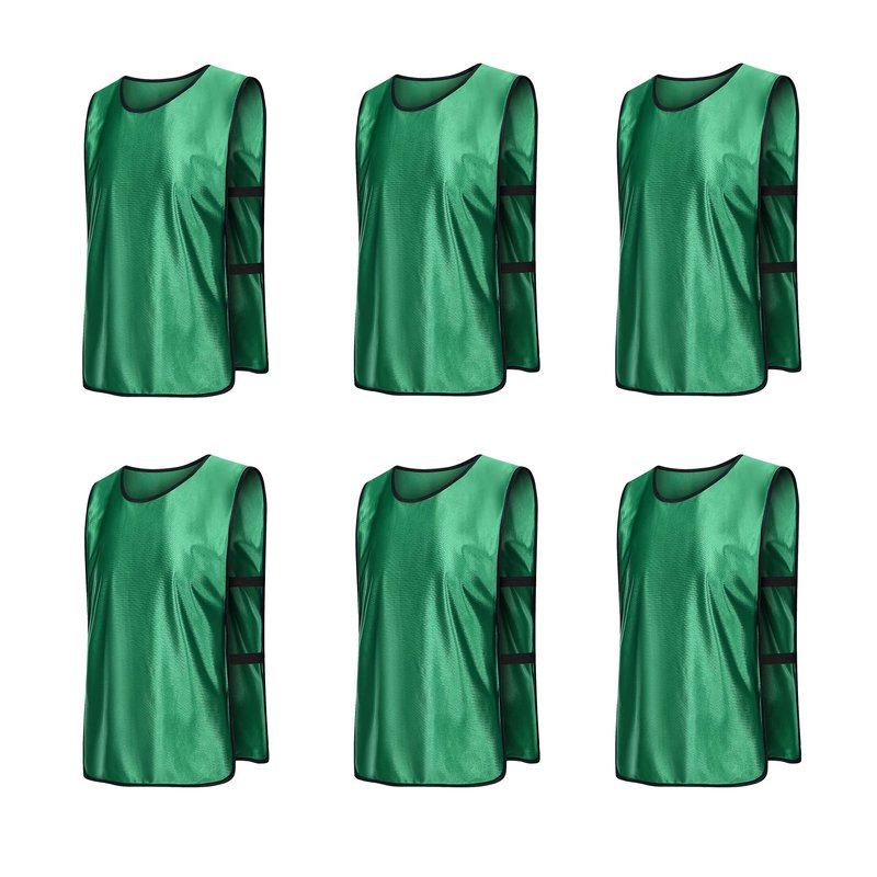 RE-HUO 6 Pack Scrimmage Vests/Sport Basketball Pinnies/Soccer Bibs for Kid and Adult