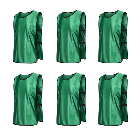 RE-HUO 6 Pack Scrimmage Vests/Sport Basketball Pinnies/Soccer Bibs for Kid and Adult