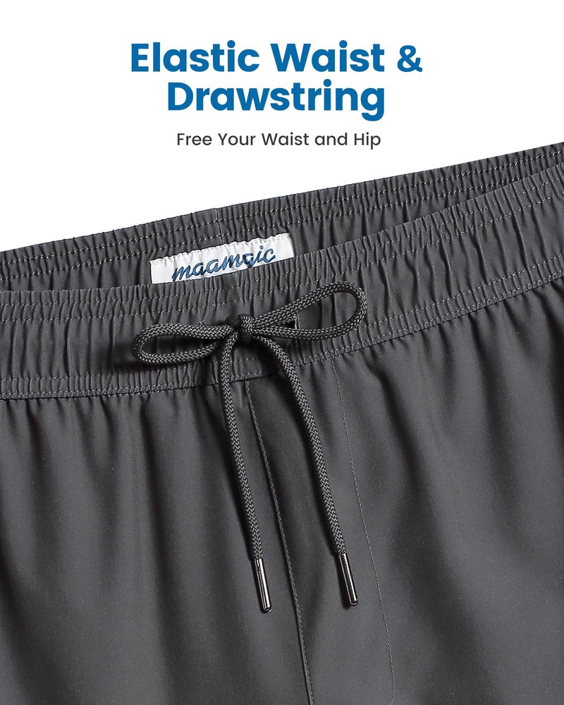 maamgic Swim Trunks Men 2 in 1 Mens Bathing Suit 7 Inch Quick Dry Mens Swimming Trunks with Zipper Pockets