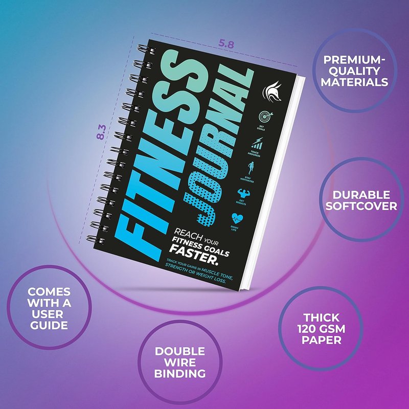 Clever Fox Fitness Journal - Daily Workout Log Book for Men & Women | A5 Size, Ocean Blue, Spiral-Bound
