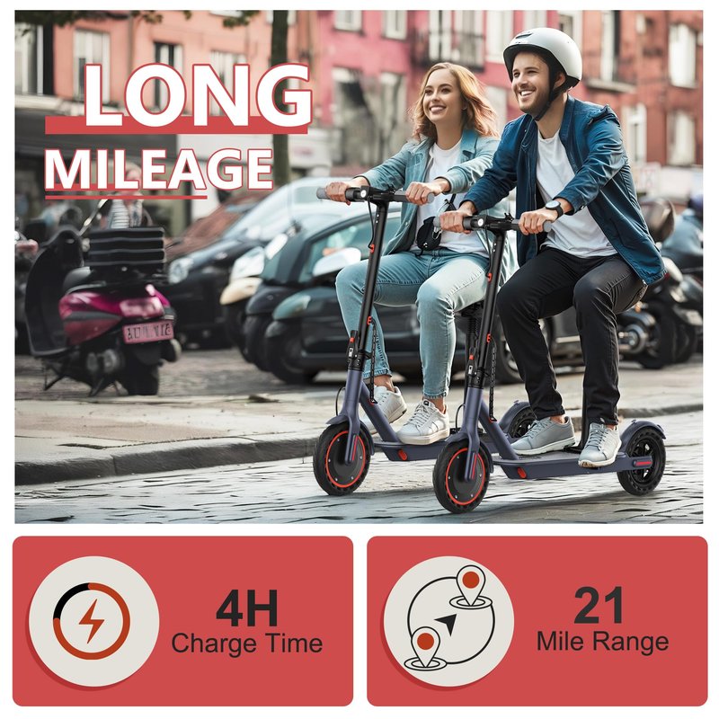 MAXSHOT Electric Scooter for Adults, 8.5/10/14" Tires, 19/22Mph, 350W/500W Motor, 21-28 Miles Range, Folding E-Scooter with Dual Suspension,APP Control