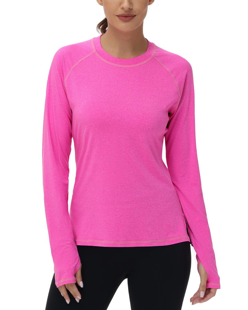 Swim Rash Guard Shirts for Women - UPF 50+ Long Sleeve UV Sun Protection SPF Shirt for Sports Gym Running Workout Fishing