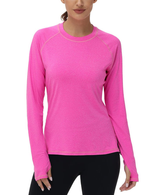 Swim Rash Guard Shirts for Women - UPF 50+ Long Sleeve UV Sun Protection SPF Shirt for Sports Gym Running Workout Fishing