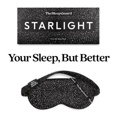 TheSleepGuard Pure Silk Sleep Mask [100% 6A Mulberry Silk, 22 Momme] Light Blocking Travel Essentials. Eye Masks for Sleeping. Black Oeko-Tex Blindfold. Eye Covers for Men & Women