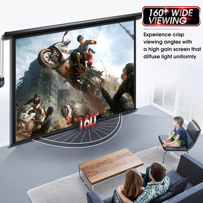 Aoxun 120" Motorized Projector Screen - Indoor and Outdoor Movies Screen 120 inch Electric 4:3 Projector Screen W/Remote Control