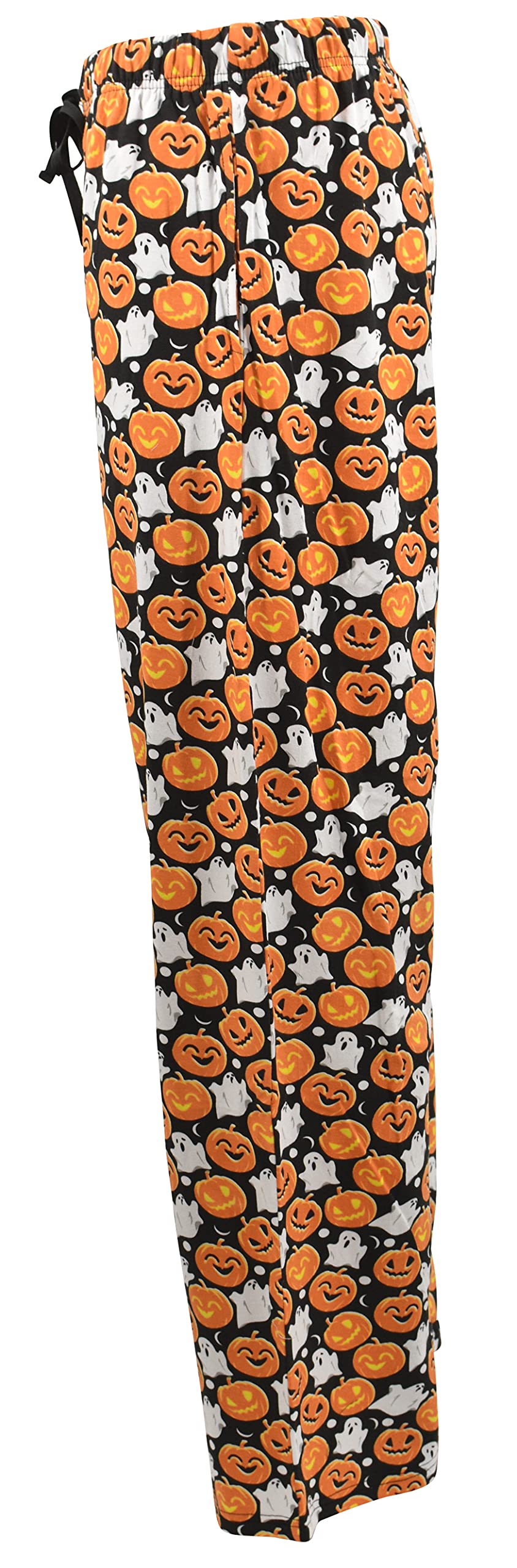 Unique Baby Adult Halloween Pumpkin Ghosts Pajama Pants (Med, Orange)