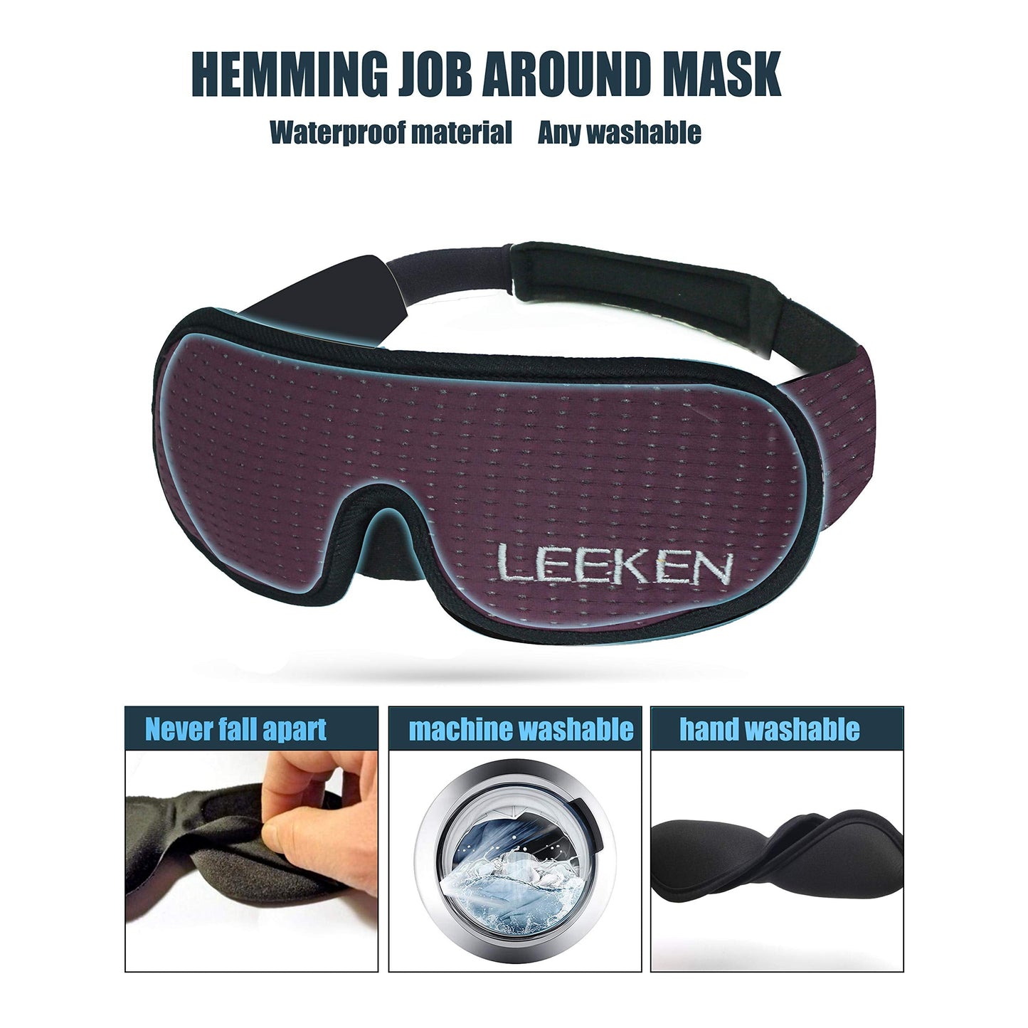 LEEKEN 3D Sleeping Eye Mask - 100% Lights Blockout Sleep Mask for Men Women, Cool Sports Fabric Eye Cover for Travel/Nap/Night Sleeping,Comfortable and Breathable… (mesh-Grey)