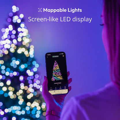 Twinkly Strings 600 LED RGB, LED Light String, Smart Multicolor LED Lights, Christmas Lights, Mappable LEDs, IP44, Green Wire, Packaging May Vary, 157.5ft