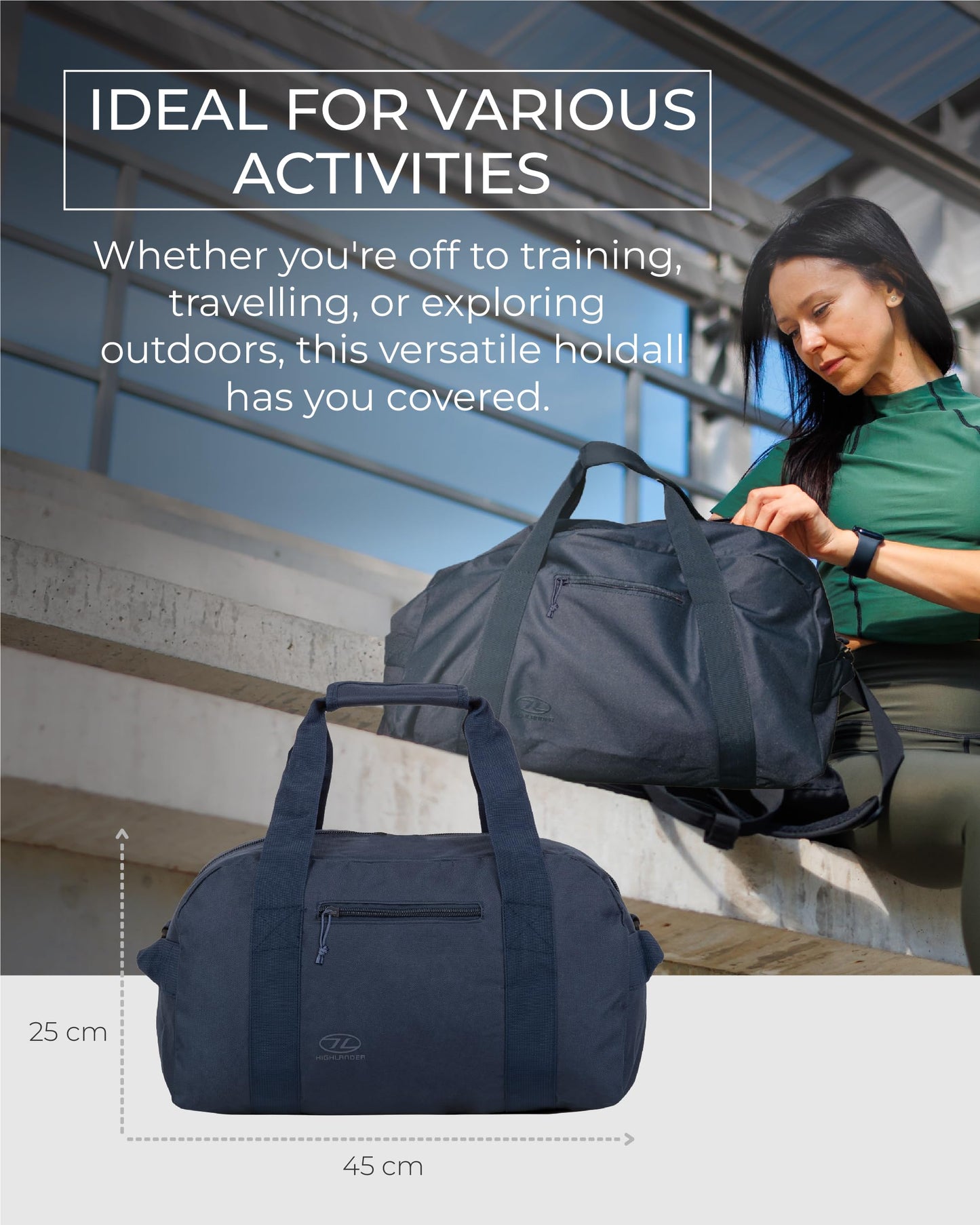 Highlander Cargo Duffle Bag - Versatile Canvas Holdall Travel Bag for Gym, Outdoor Adventures, and City Travel - Heavy Duty