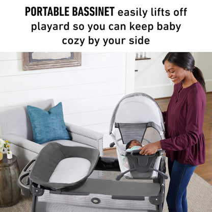 Graco Pack 'n Play Close2Baby Bassinet Playard Features Portable Bassinet Diaper Changer and More, Derby