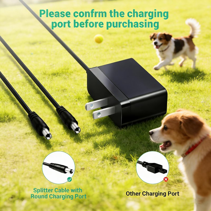 Lnauy for Mini Educator Charger Dual Lead Charger Compatible with Educator 300, 400 Series and BP-504 Barkless Training E Collar Remote Dog Training Collar Replacement Power Supply Adapter Cord